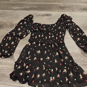 Floral Black Dress